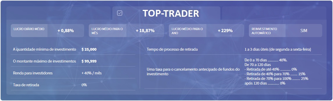 Top Trader - Plano Pacote Investimento - Bandeira Coin